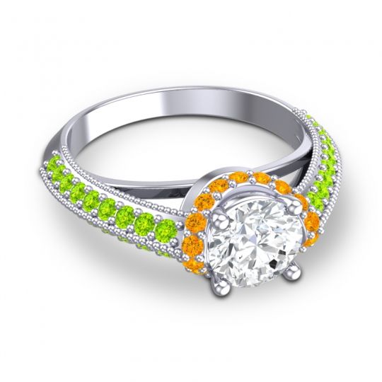 Halo Milgrain Makari Ring