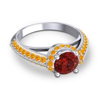 Halo Milgrain Makari Ring