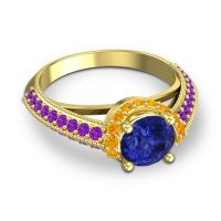 Halo Milgrain Makari Ring