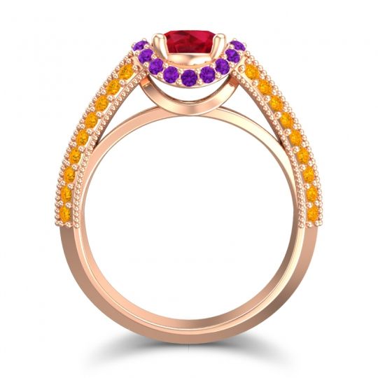 Halo Milgrain Makari Ring