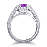 Halo Milgrain Makari Ring