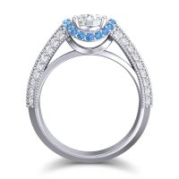 Halo Milgrain Makari Ring