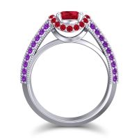Halo Milgrain Makari Ring
