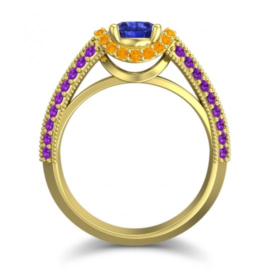 Halo Milgrain Makari Ring