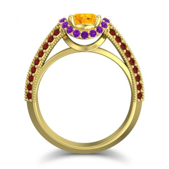 Halo Milgrain Makari Ring