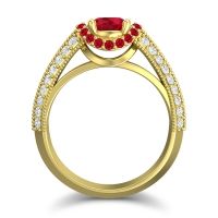 Halo Milgrain Makari Ring