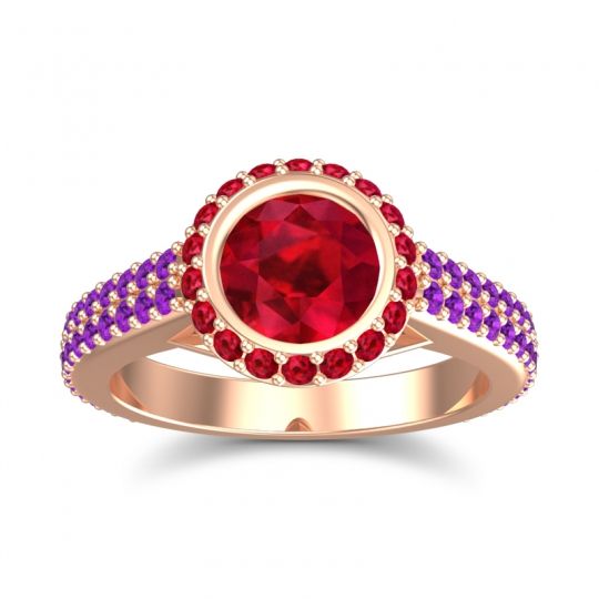 Halo Bezel Pave Kupa Ring