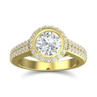 Halo Bezel Pave Kupa Ring