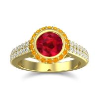 Halo Bezel Pave Kupa Ring