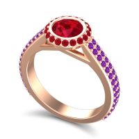 Halo Bezel Pave Kupa Ring