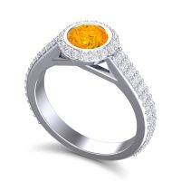 Halo Bezel Pave Kupa Ring