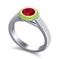 Halo Bezel Pave Kupa Ring