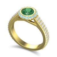 Halo Bezel Pave Kupa Ring
