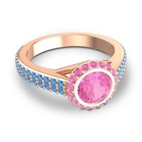 Halo Bezel Pave Kupa Ring