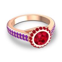 Halo Bezel Pave Kupa Ring