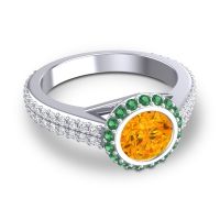 Halo Bezel Pave Kupa Ring