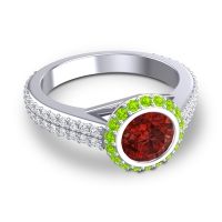 Halo Bezel Pave Kupa Ring