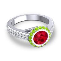 Halo Bezel Pave Kupa Ring