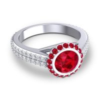 Halo Bezel Pave Kupa Ring