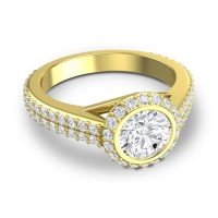 Halo Bezel Pave Kupa Ring