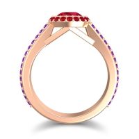 Halo Bezel Pave Kupa Ring