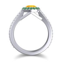 Halo Bezel Pave Kupa Ring