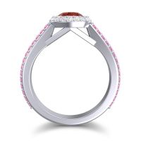 Halo Bezel Pave Kupa Ring
