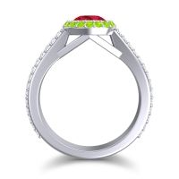 Halo Bezel Pave Kupa Ring