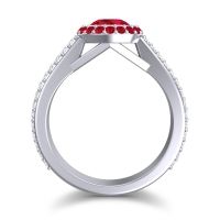Halo Bezel Pave Kupa Ring