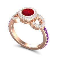 Halo Bezel Pave Dharman Ring