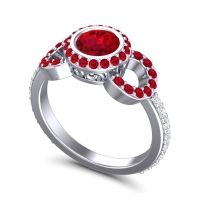 Halo Bezel Pave Dharman Ring