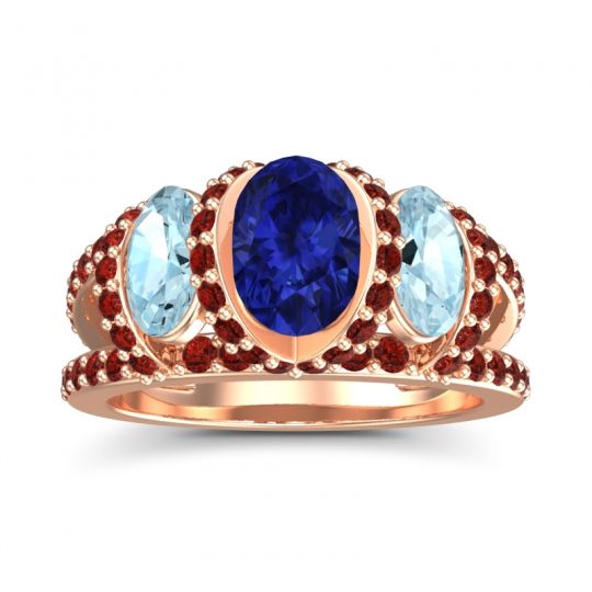 Three Stone Oval Pave Vapra Ring