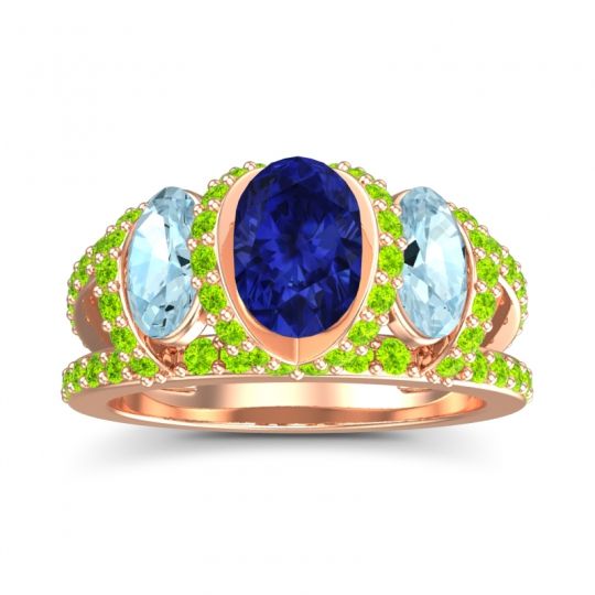 Three Stone Oval Pave Vapra Ring