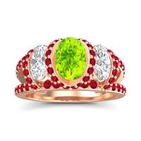 Three Stone Oval Pave Vapra Ring
