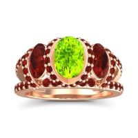 Three Stone Oval Pave Vapra Ring