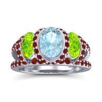 Three Stone Oval Pave Vapra Ring