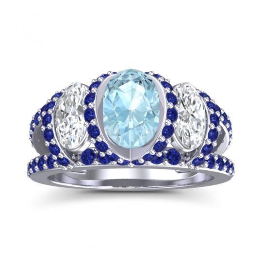 Three Stone Oval Pave Vapra Ring