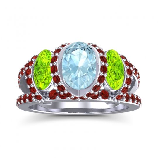 Three Stone Oval Pave Vapra Ring