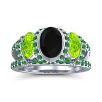 Three Stone Oval Pave Vapra Ring