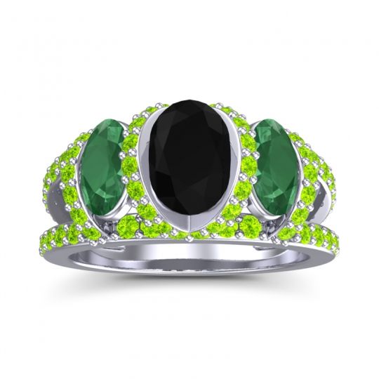 Three Stone Oval Pave Vapra Ring