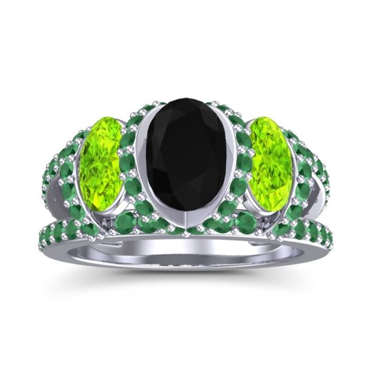 Three Stone Oval Pave Vapra Ring