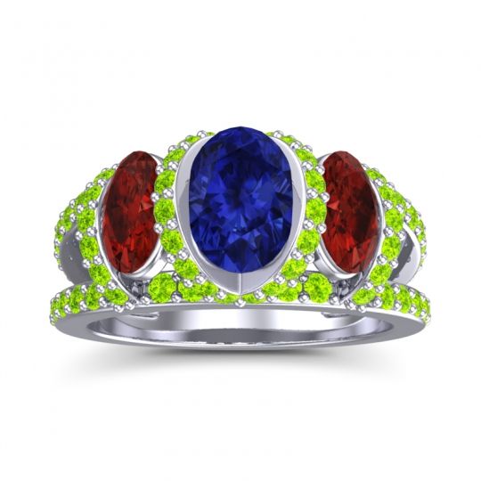 Three Stone Oval Pave Vapra Ring