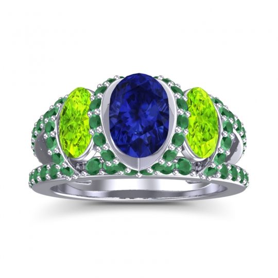 Three Stone Oval Pave Vapra Ring