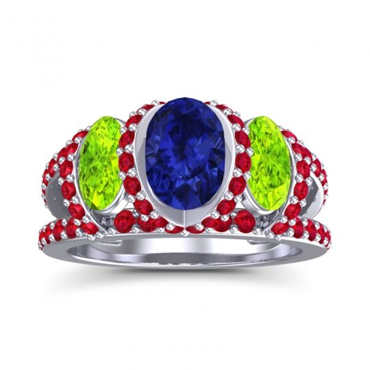 Three Stone Oval Pave Vapra Ring