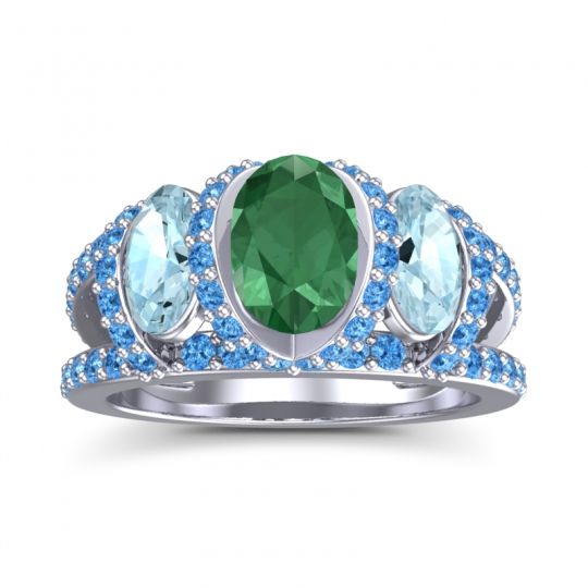 Three Stone Oval Pave Vapra Ring