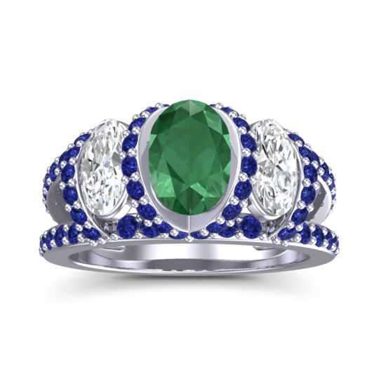 Three Stone Oval Pave Vapra Ring