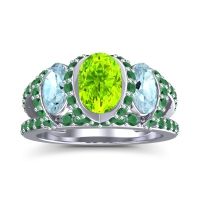 Three Stone Oval Pave Vapra Ring