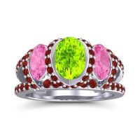 Three Stone Oval Pave Vapra Ring