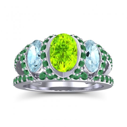 Three Stone Oval Pave Vapra Ring