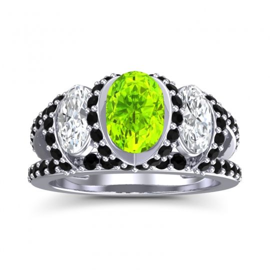 Three Stone Oval Pave Vapra Ring